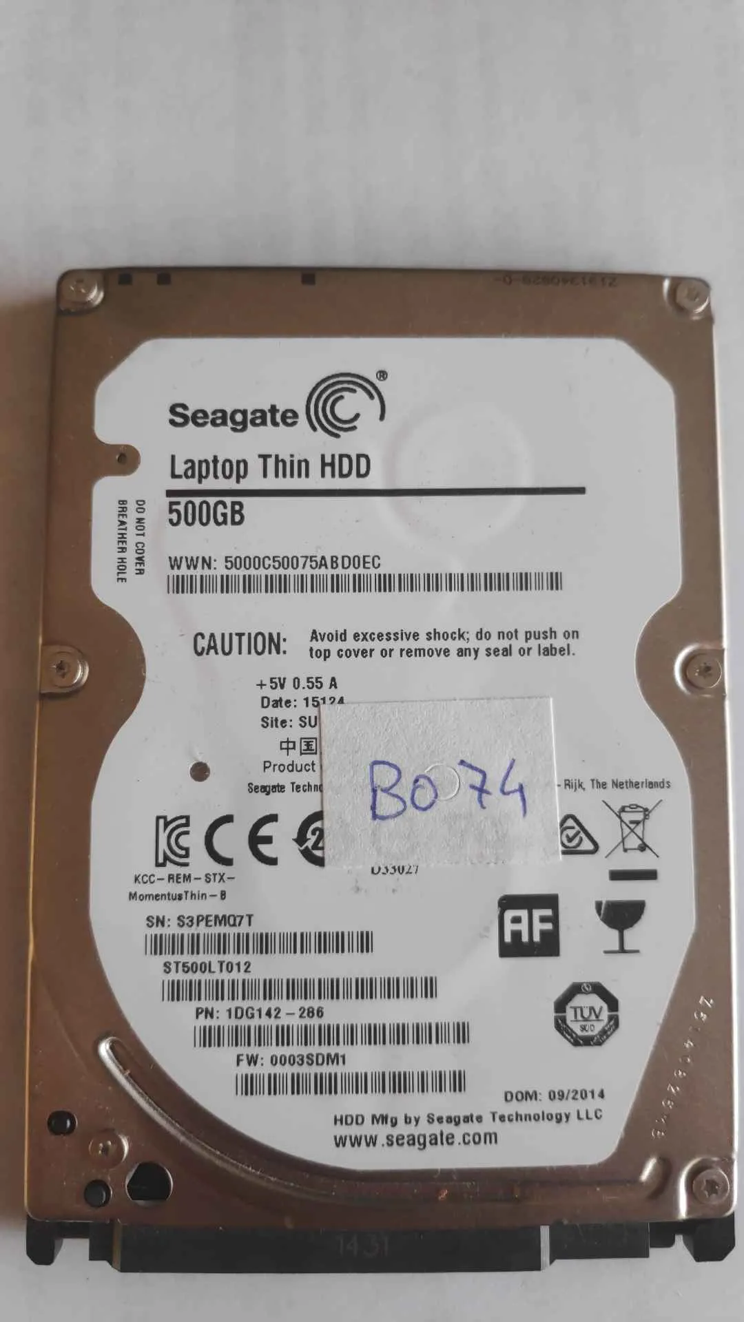 Seagate ST500LT012 S/N S3PEMQ7T