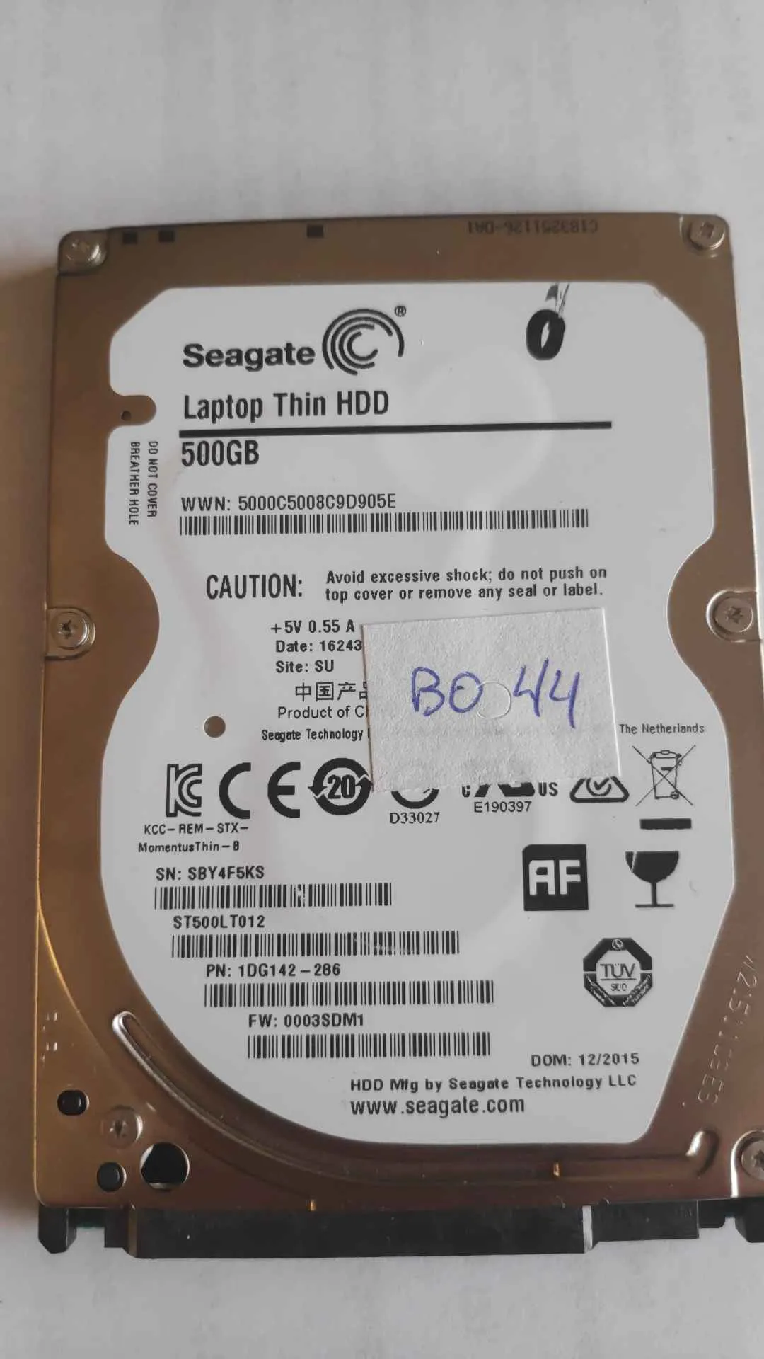 Seagate ST500LT012 S/N SBY4F5KS