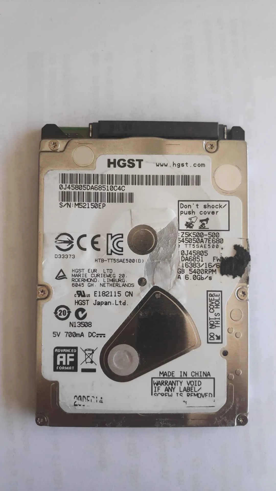 Hitachi HTS545050A7E680 S/N M52150EP