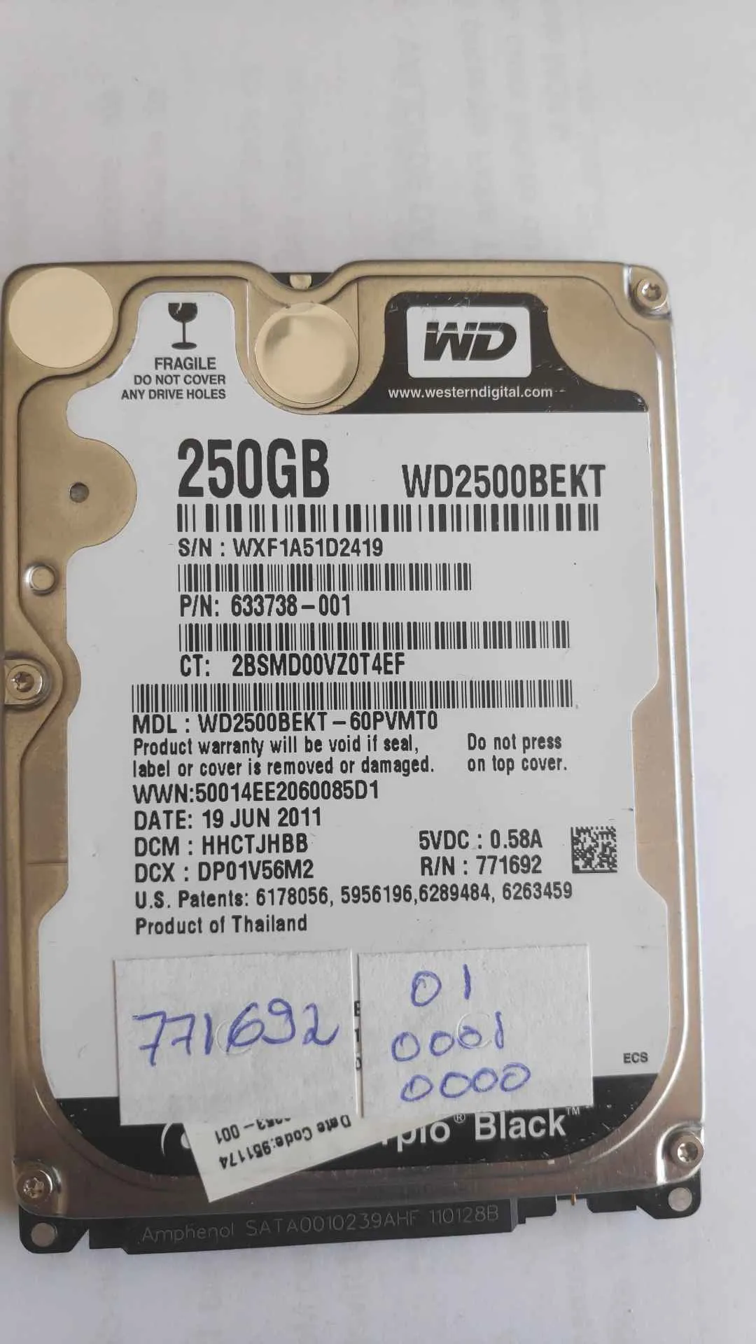 WD2500BEKT-60PVMT0