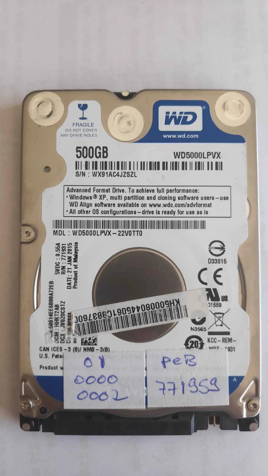WD5000LPVX-22V0TT0