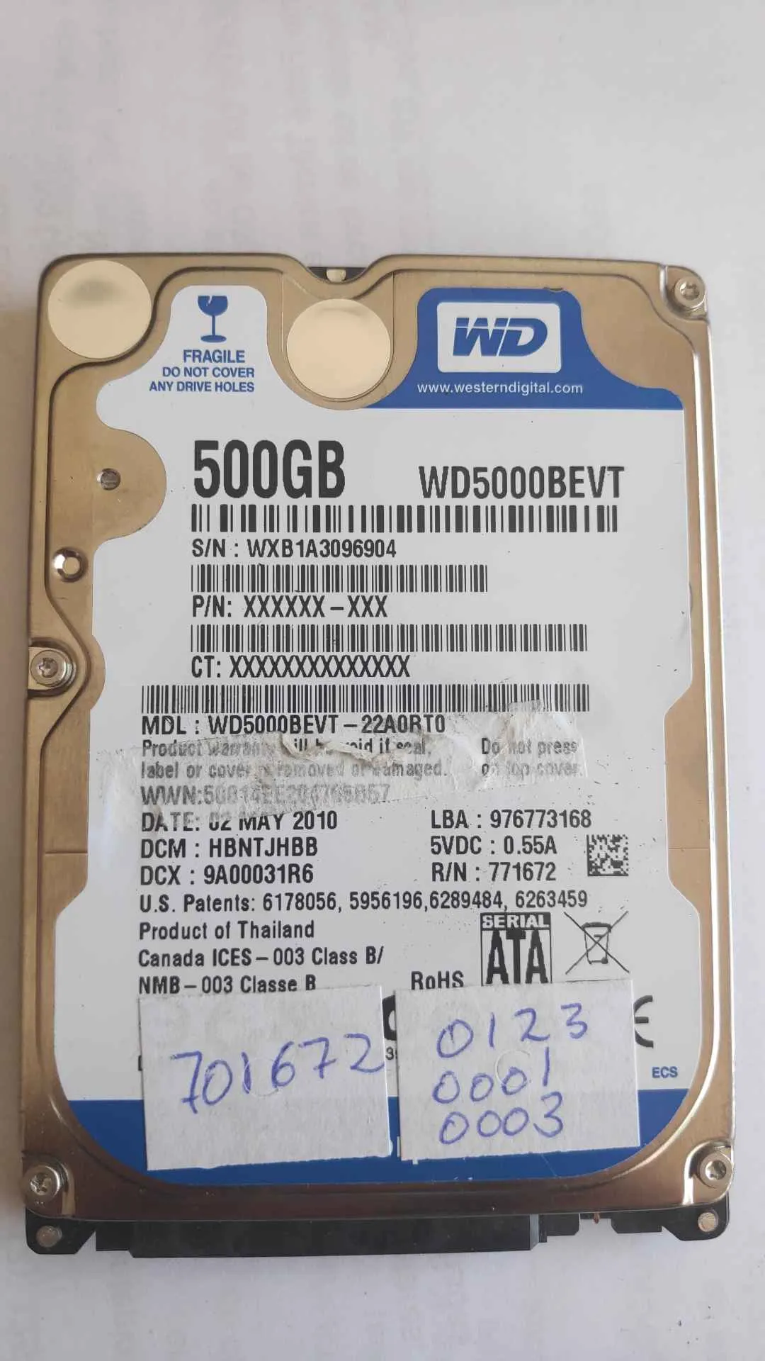 WD5000BEVT-22A0RT0