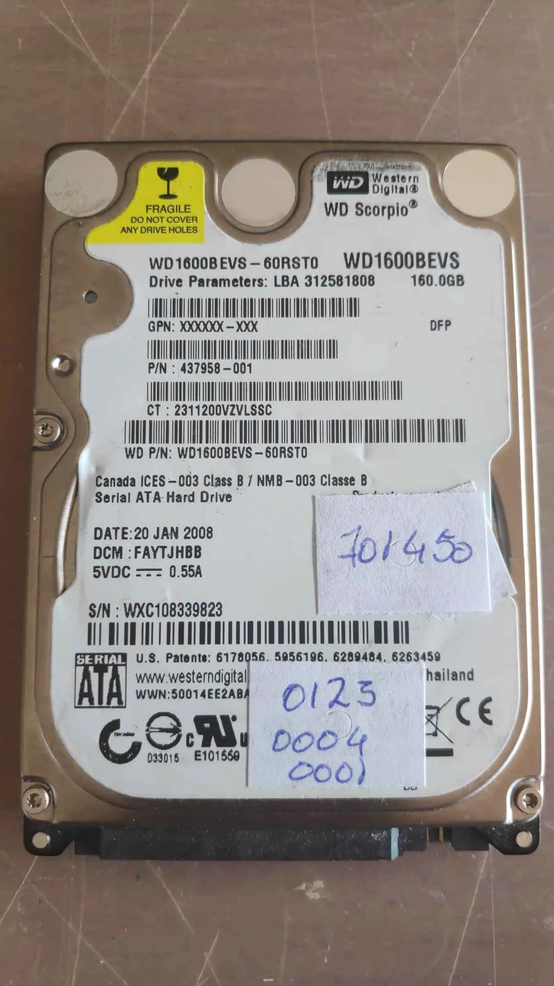 WD1600BEVS-60RST0