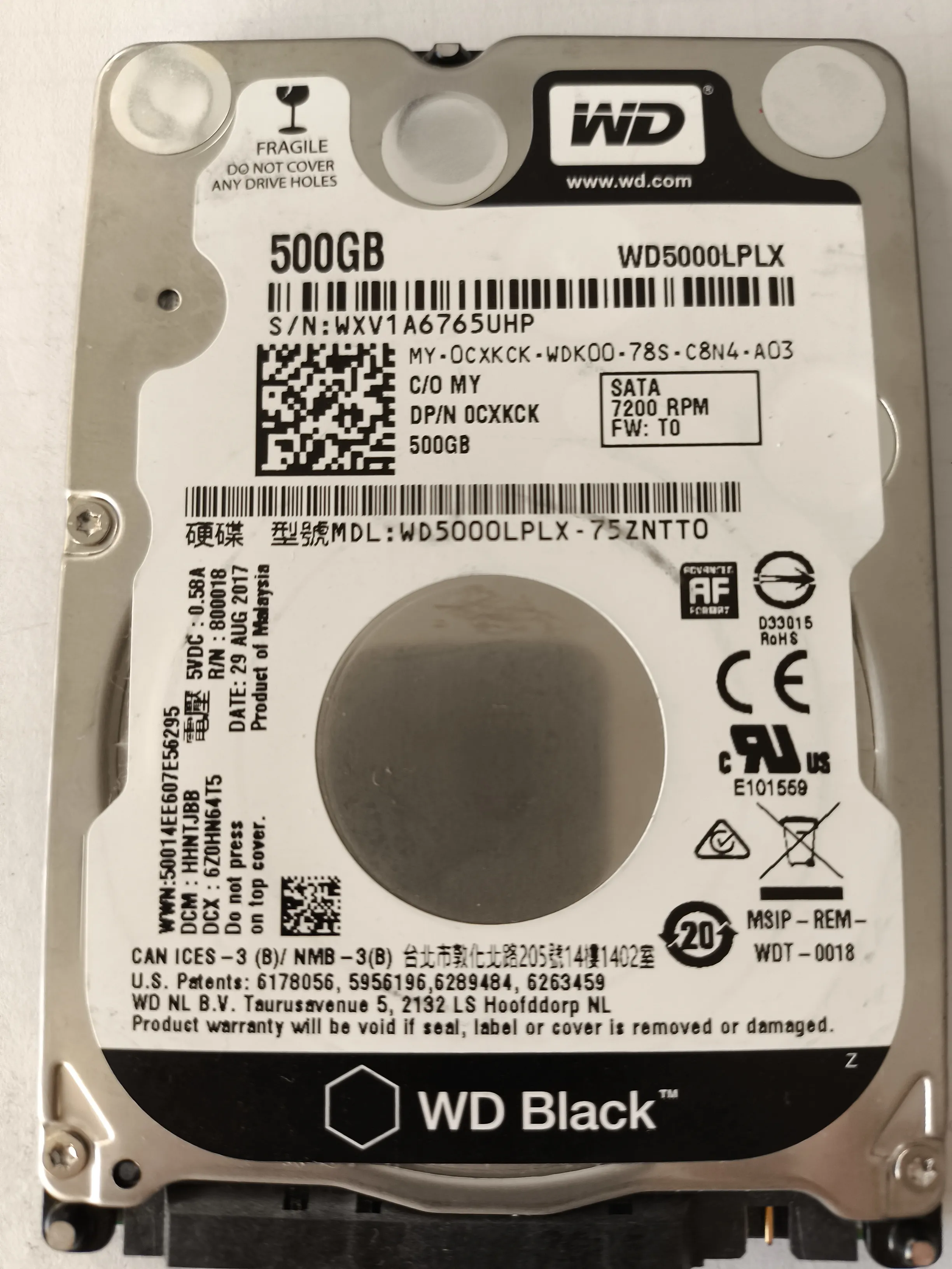 WD5000LPLX-75ZNTT0