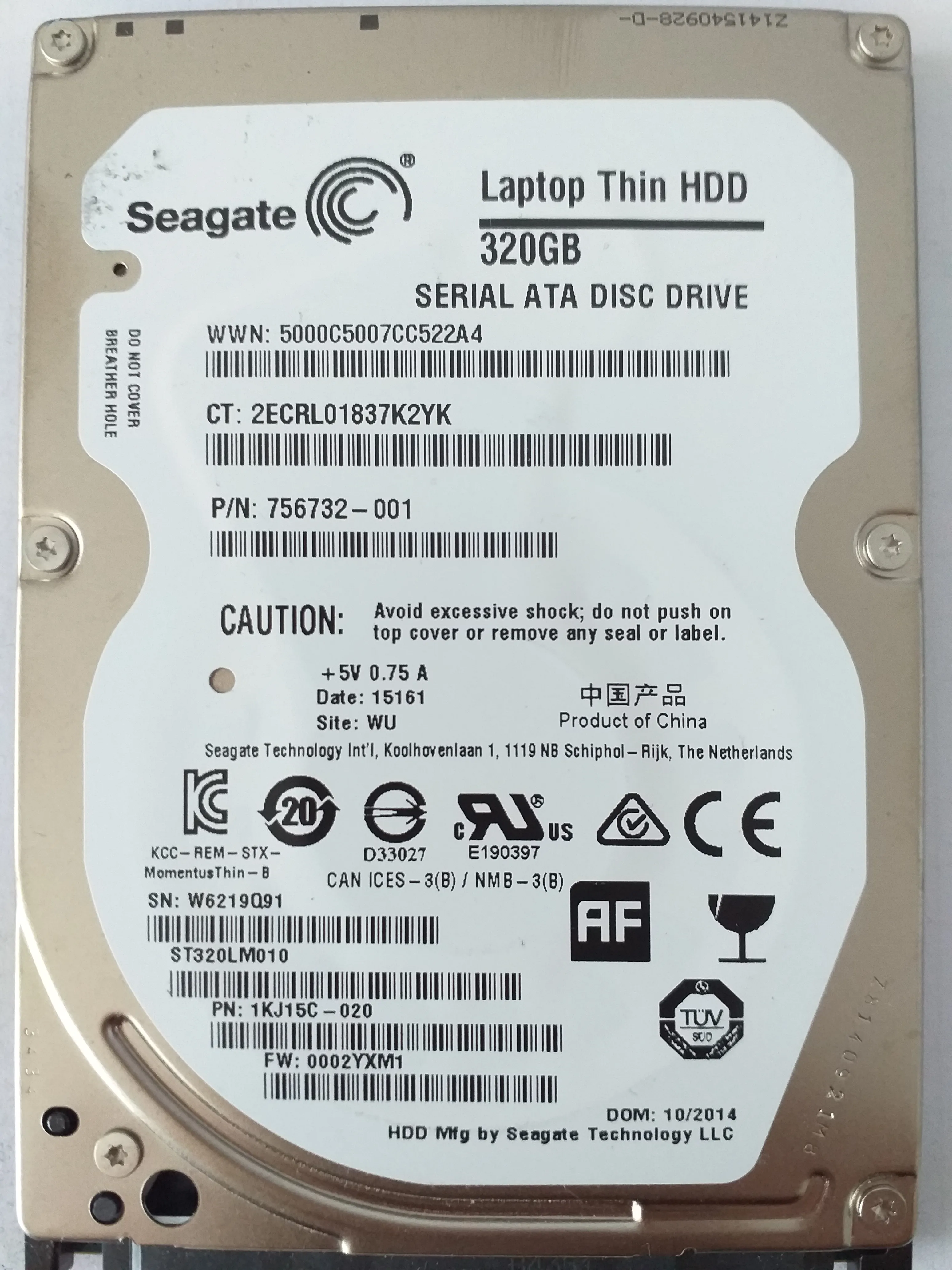 Seagate ST320LM010 S/N W6219Q91