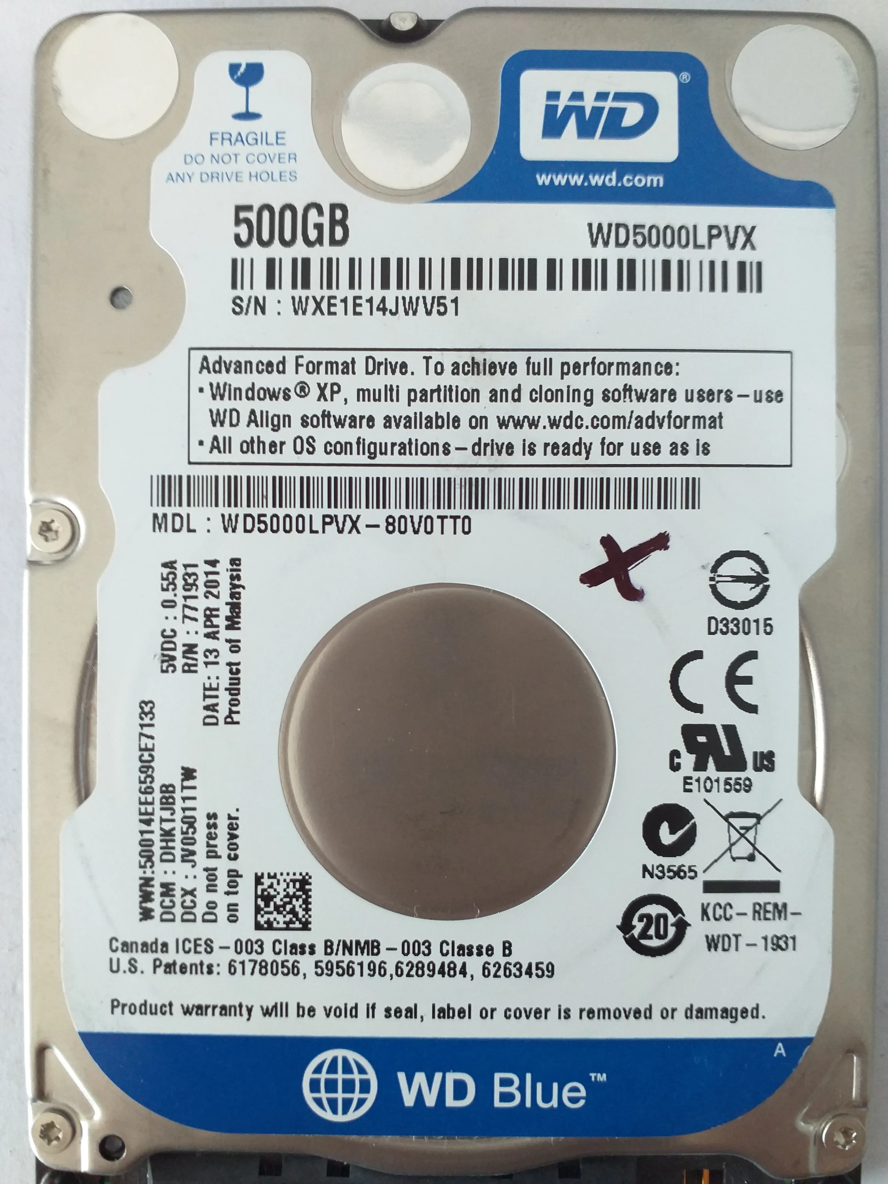 WD5000LPVX-80V0TT0