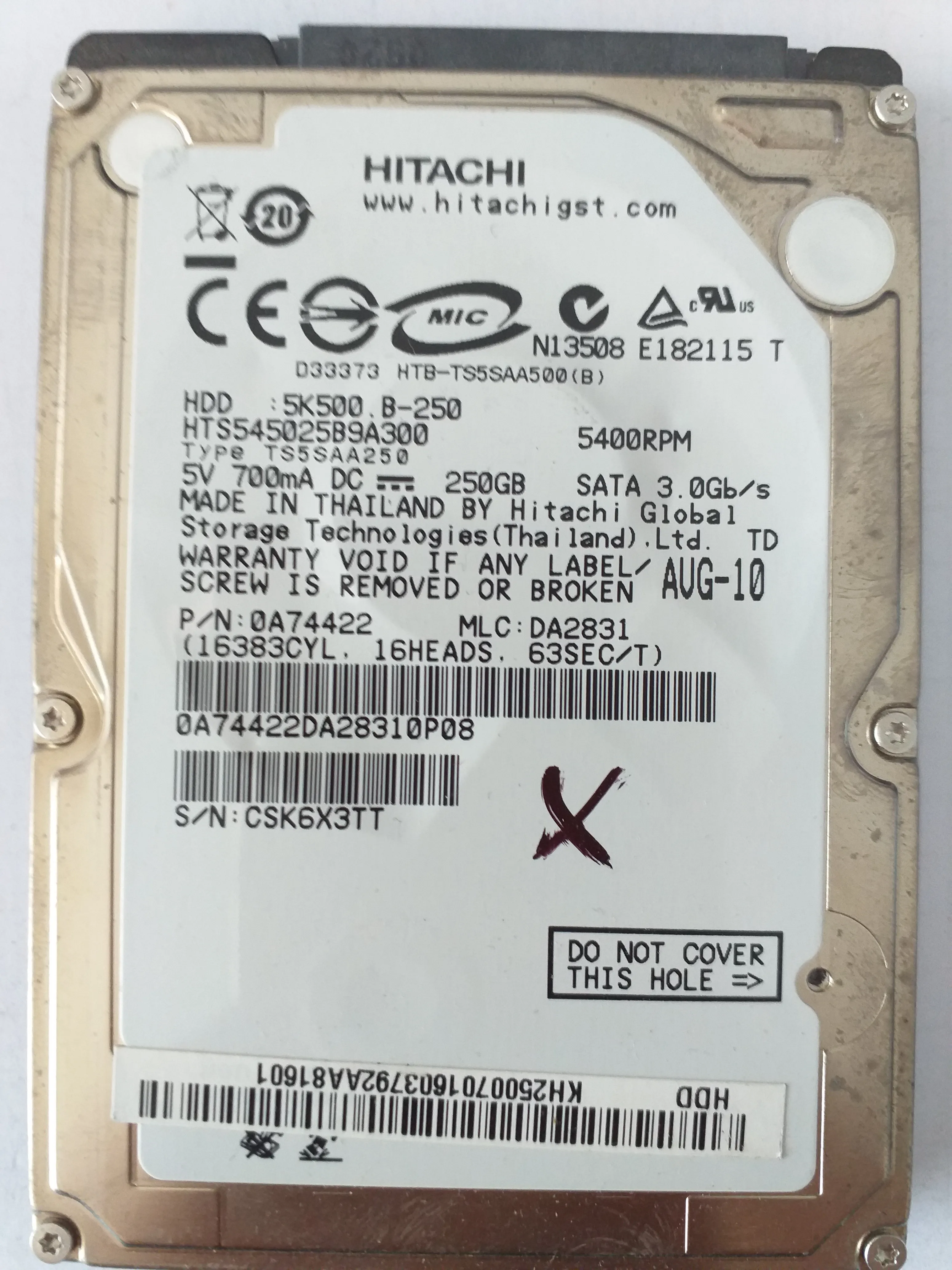 HTS545025B9A300