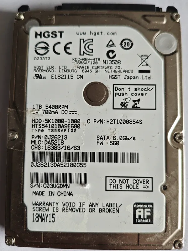 Hitachi HTS541010A9E680 S/N C03JGDM
