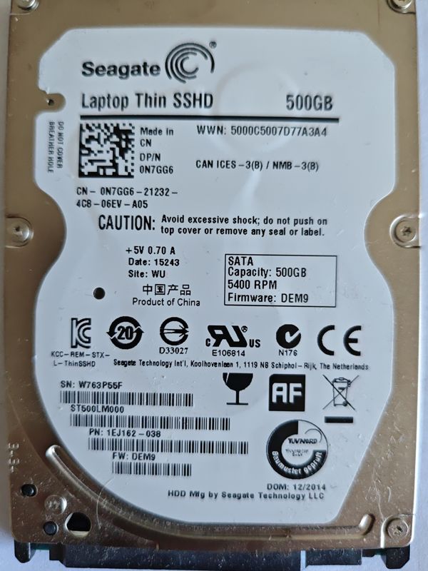 Seagate ST500LM000 S/N W763P55F
