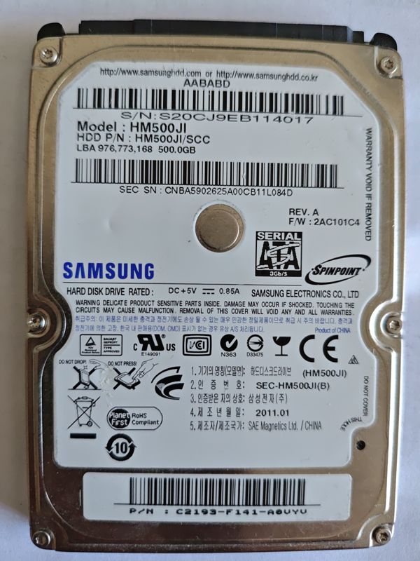 Samsung HM500JI S/N S20CJ9EB114017