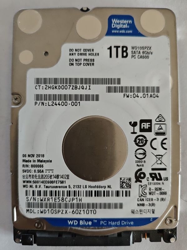 Western Digital WD10SPZX-60Z10T0 S/N WXR1E58CJP1H