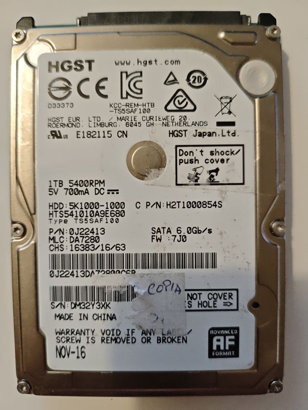 Hitachi HTS541010A9E680 S/N DM32Y3XK