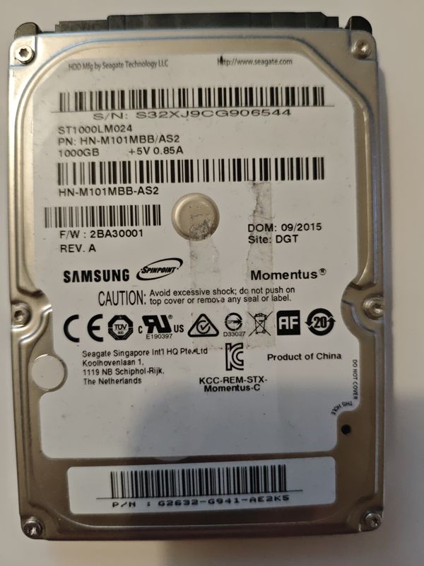 Samsung ST1000LM024 S/N S32XJ9CG906544