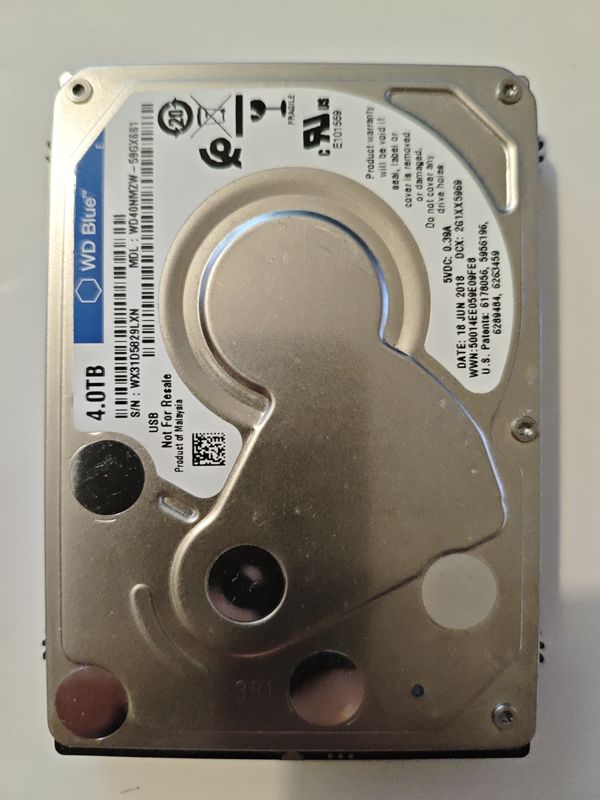 Western Digital WD40NMZW-59GX6S1 S/N WX31D5829LXN