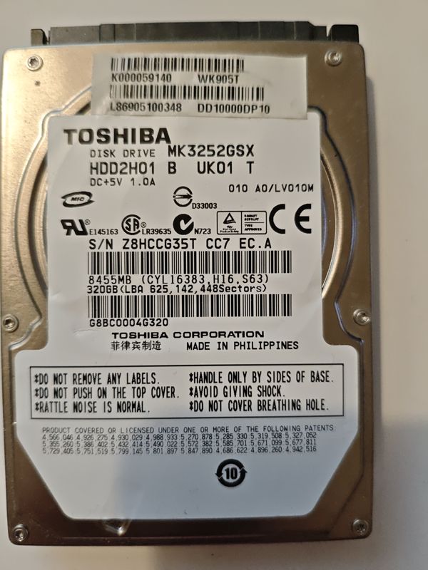 Toshiba MK3252GSX S/N Z8HCCG35T