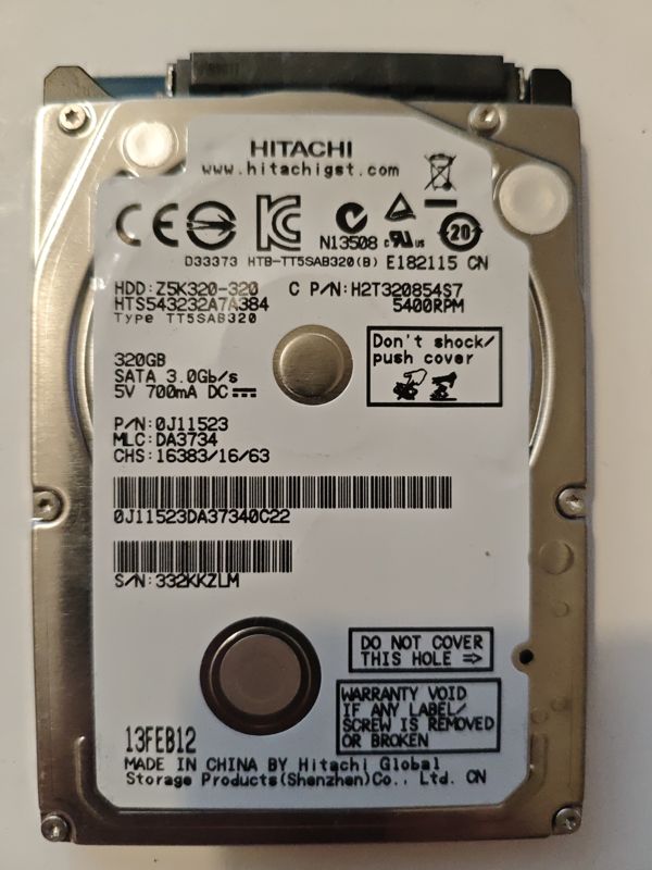 Hitachi HTS543232A7A384 S/N 332KKZLM