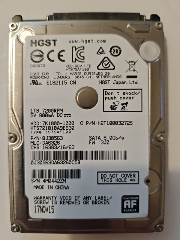 Hitachi HTS721010A9E630 S/N 4M04422M