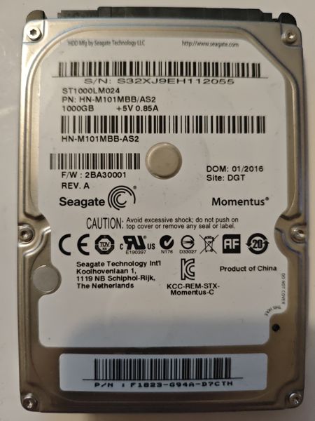 Seagate ST1000LM024 S/N S32XJ9EH112055