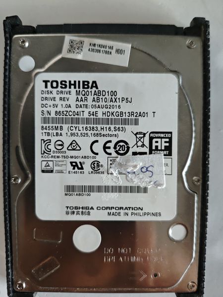 Toshiba MQ01ABD100 S/N 865ZC04IT