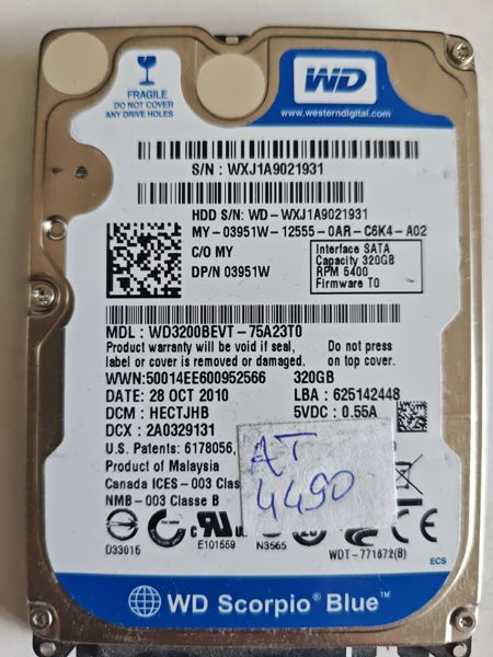 WD3200BEVT-75A23T0