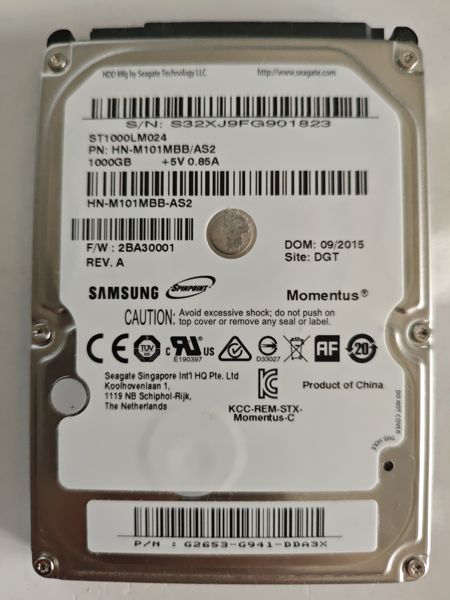 Samsung ST1000LM024 S/N S32XJ9FG901823