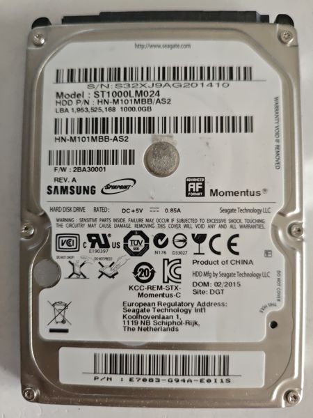 Samsung ST1000LM024 S/N S32XJ9AG201410