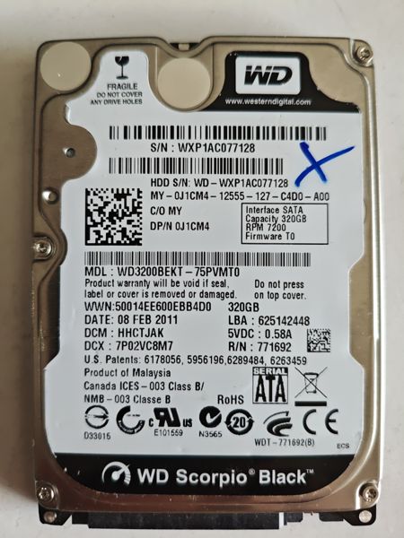 WD3200BEKT-75PVMT0