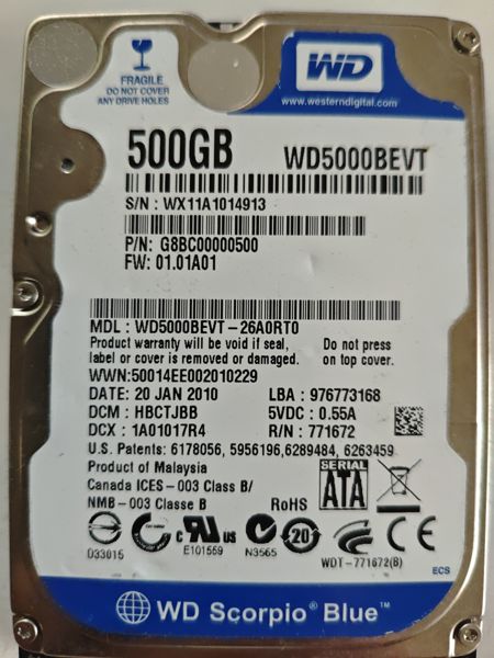 WD5000BEVT-26A0RT0